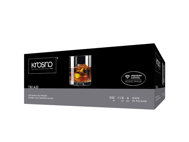 Triad Double Old Fashion Glass Set of 6 Gift Boxed