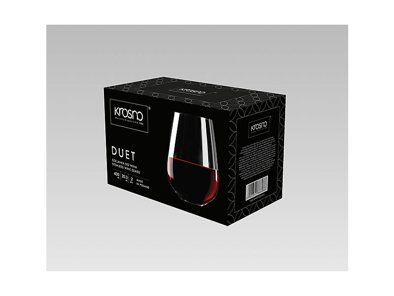 Duet Stemless Wine Glass 600 ML Set of 2 Gift Boxed